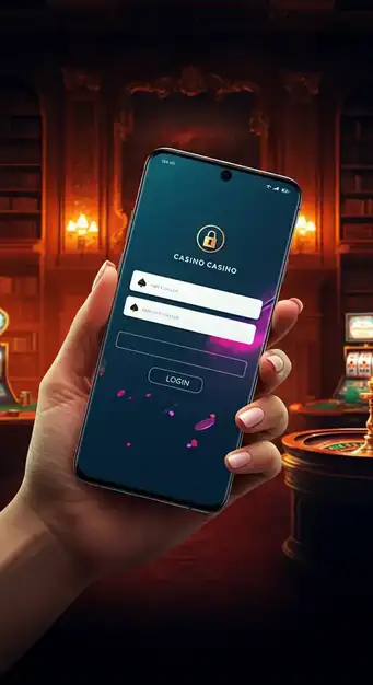 Sichere Anmeldeseite von ViggoSlots Casino mit Feldern für E-Mail und Passwort, hervorgehobener 2FA-Option und einem geschützten Spieleraccount-Symbol auf einem Laptop.